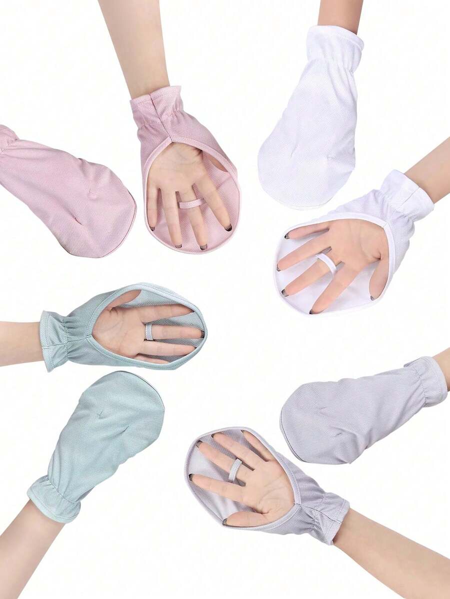 1 Pair Women's Summer Fingerless Gloves, Breathable Anti-Slip UV Protection, Suitable For Driving, Cycling, Hiking, Travel And Other Outdoor Activities, Lightweight, Fashionable Car Interior Decor Gloves, Sweat-Absorbent Universal Sun-Shading Gloves