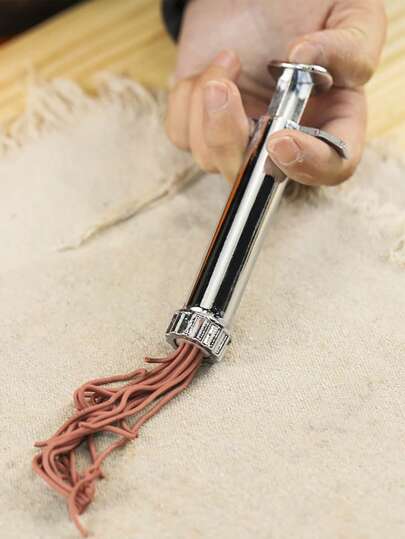 1pc Handmade Creative Mold Shaped Extrusion Tool, Stainless Steel Clay Extruder, Multi-Function Extrusion Clay Extruder, Clay Extruding Gun Press Extrusion Stick For Soft Clay Flower Edge Shaping