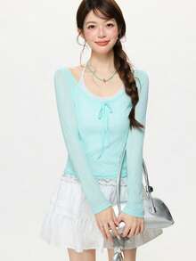 Women Sweaters - CX243# Blue - View 1