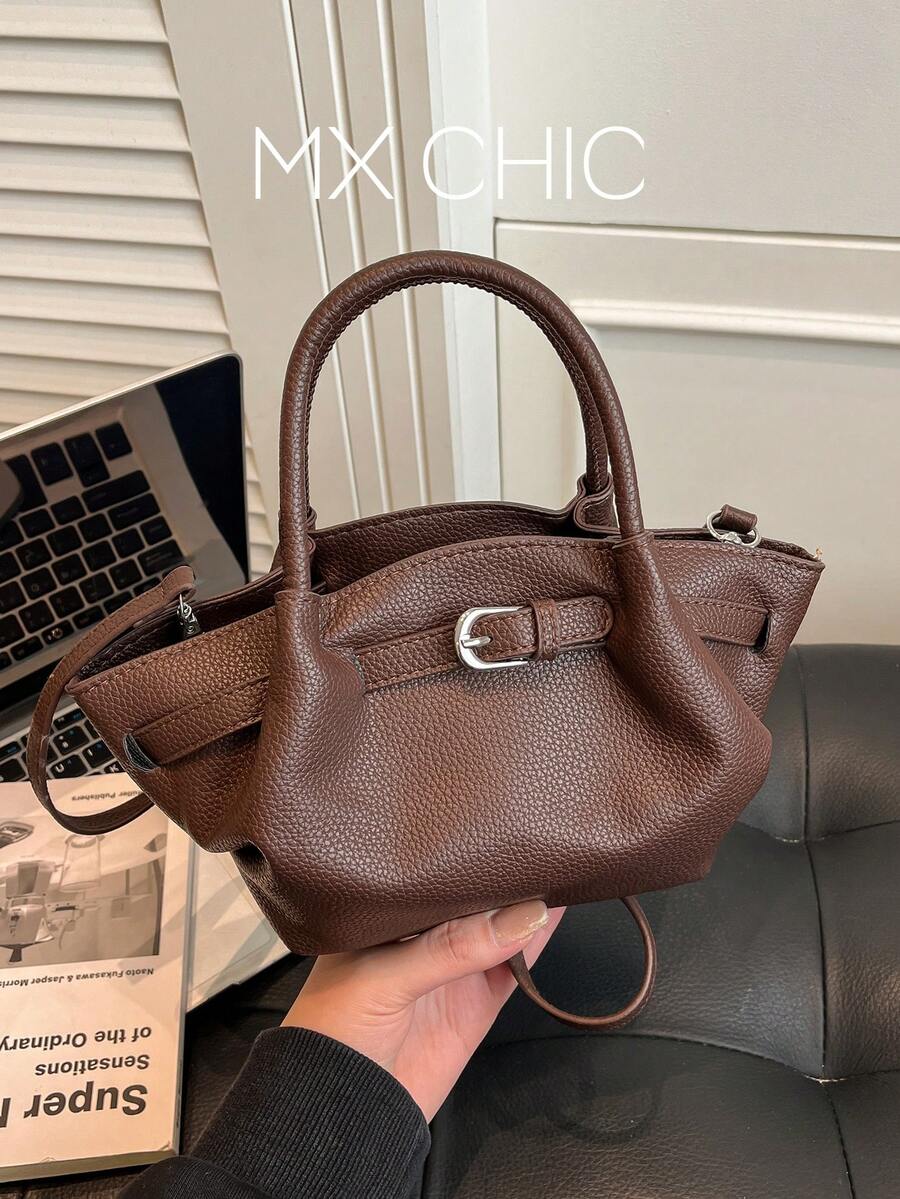 Bolso de mujer estilo coreano Ins, nueva bolsa de mano minimalista de nicho, bolso de hombro y cruzado casual de gran capacidad y versátil - Café - Ver 1