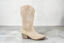 Women Western Boots - Beige - View 5