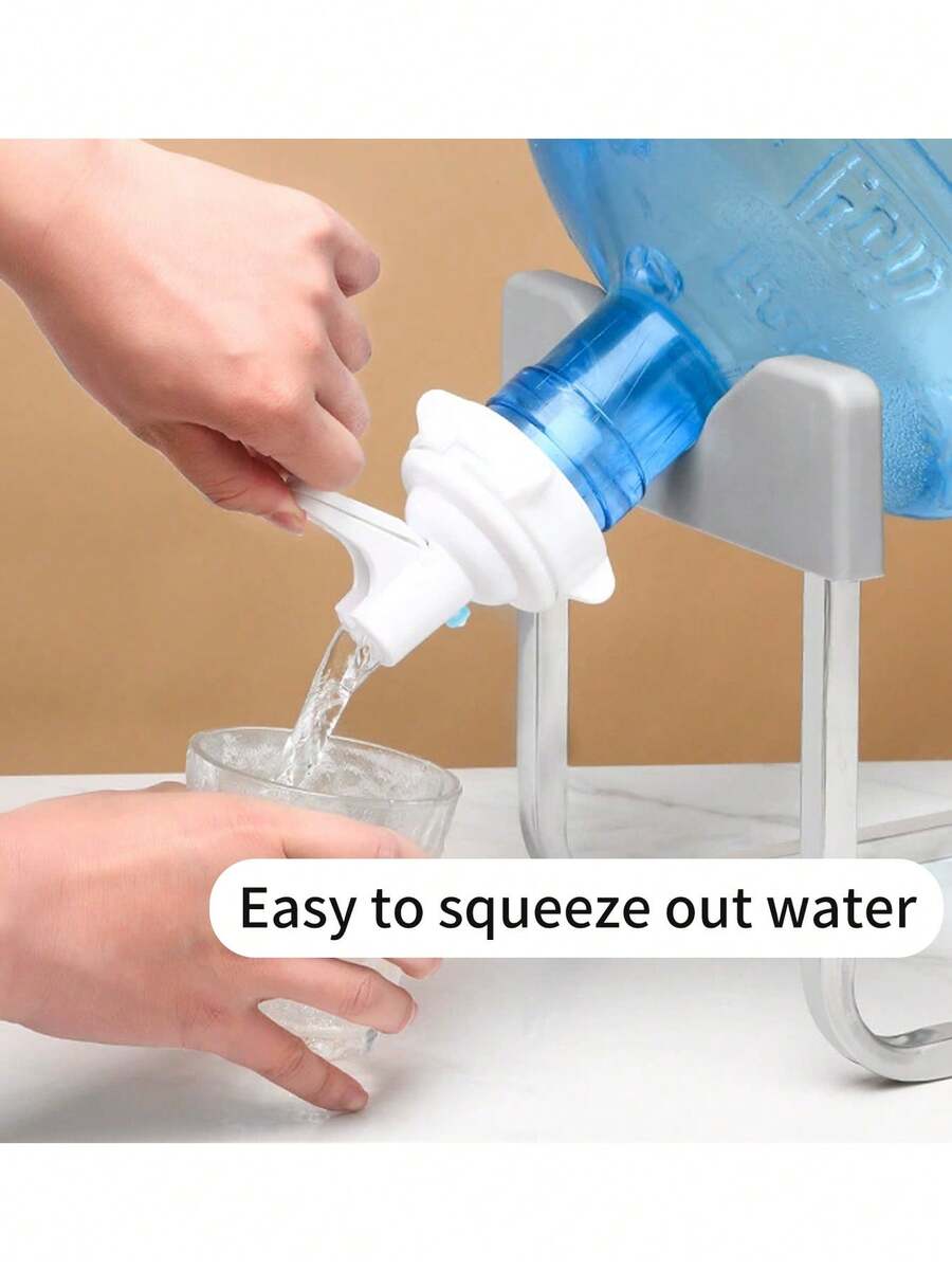 1/2个可重复使用的塑料饮水机阀门和喷嘴，蓝色手柄，无需电池，无需螺纹瓶盖适配器，适用于家庭办公室，节水防漏，易于安装。