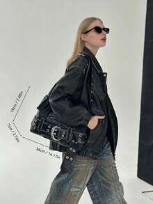 2025 New Retro Underarm Motorcycle Y2K Chic Tote Bag, Large Capacity Shoulder Crossbody Bag For Commuting - Black - View 5