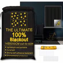 Portable Blackout Shades (79" X 57") Window Curtains, 100% Blackout Material Temporary Blinds For Baby Nursery, Bedroom, Dorm Room, Office Or Travel Use - 57"W X 78.7"L (Pack Of 1) - View 3