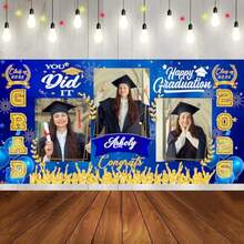 1pc Personalized Graduation Banner With Photo Name Class Of 2026 Custom Graduation Backdrop Congratulations Graduate Party Decorations Supplies Congrats Grad Banners Yard Sign Graduation Gifts - 顏色5 - 查看 1