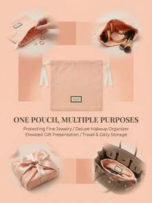 Gucci 1 túi đựng mỹ phẩm bằng vải canvas, kiểu dáng sang trọng, đa chức năng, bền chắc, thích hợp sử dụng hàng ngày, khi đi du lịch, làm quà tặng trong các dịp lễ hội Hồi giáo, và đựng phụ kiện trang điểm. - Hồng - Xem 7