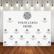 Customizable Logo Text Party Banner Customizable Corporate Advertising Add Your Logo Or Photo Design Personalized Party Decorations Add Your Logo/Image/Text/Symbol Multifunctional Banner Backdrop Vinyl 2D Flat - G - View 2