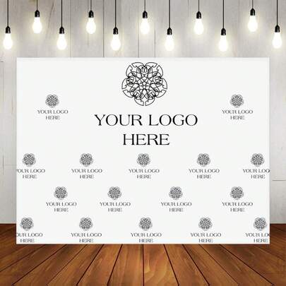 Customizable Logo Text Party Banner Customizable Corporate Advertising Add Your Logo Or Photo Design Personalized Party Decorations Add Your Logo/Image/Text/Symbol Multifunctional Banner Backdrop Vinyl 2D Flat