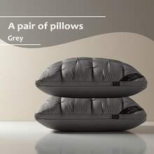 Queen Pillow 2-Piece Set,, Suitable For Side Sleeping, Abdomen And Back Sleeping, Fluffy Down Instead Of Microfiber Filled Pillows - Xám - Xem 2