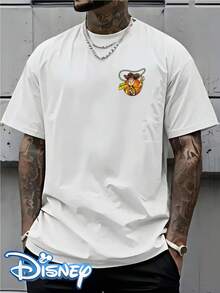 Disney Camiseta de cuello redondo para hombre, corte regular de verano - Blanco - Ver 2