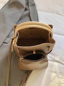 New Fashionable Minimalist Versatile Casual Bucket Bag, Handheld & Shoulder Crossbody - Coffee - View 7