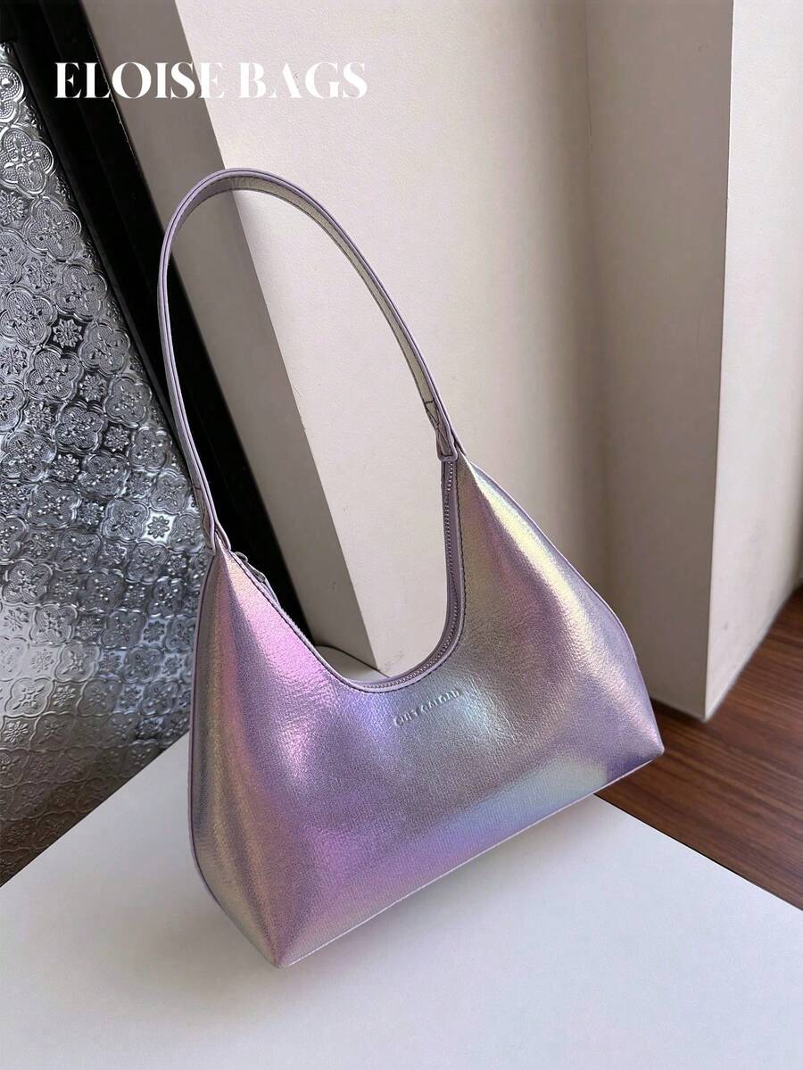 Túi đeo nách hình trăng lưỡi liềm phong cách Pháp tối giản cổ điển, Túi xách đeo vai/đeo chéo thời trang thanh lịch đa năng dành cho phụ nữ