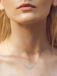 XUJIA 1pc Women's S925 Sterling Silver Smiling Diamond Necklace, 6.5mm, 5mm, 4mm And 3mm Moissanite Diamond Necklace, Exquisite Sparkling Bridal Wedding Jewelry Gift - NMO-058 - View 2