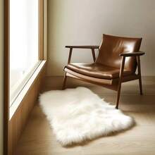 1pc White Fluffy Area Rug, Living Room Carpet, Rug, Living Room Area Rug, Small Area Rug, Mat, Home Decor, Large Living Room Carpet, Round Rug, Living Room Home Decor, Room Decor, Washable Carpet - White - View 4