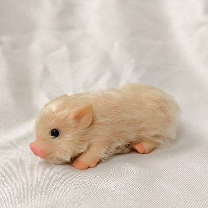 1 pieza Muñeca realista de lechón recién nacido lavable, de material de silicona suave de 12 cm, muñeca de lechón exquisita, se puede usar para juegos de vestir, también adecuada como regalo