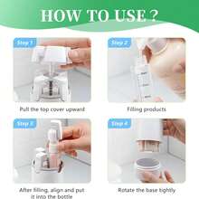 4 In 1 Travel Bottle,Travel Bottles For Toiletries,Refillable, Leak Proof And Portable,Suitable For Storing Shampoo, Shower Gel, Laundry Detergent, Suitable For Travel, Camping And Gym (Gray) - 1件 白色 - 查看 2