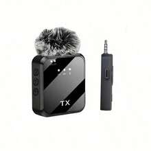 专业无线领夹式麦克风，即插即用，三合一无线领夹式麦克风，二合一无线领夹式麦克风，多端口可选，专业智能降噪，适用于智能手机，即插即用，适用于视频录制、教学、采访、播客、直播等，专业设备，无线全指向电容式录音麦克风，230mAh可充电电池。 - 查看 15