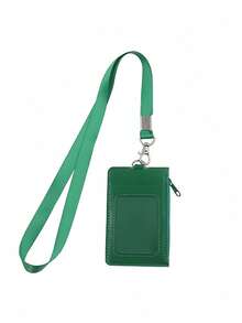Leather Zipper ID Card Holder Multi-Card Position Badge Card Set With Lanyard Employee ID Card Holder - Multicolor - View 11