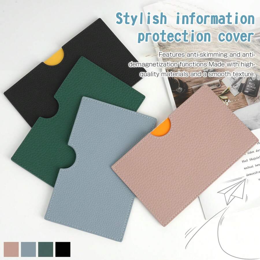 Ví đựng thẻ xe buýt chống trộm bằng da microfiber - Hộp đựng thẻ ID cho người đi làm - Nhiều màu - Xem 1