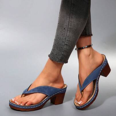 Sandal cao gót hở mũi, thoáng khí, cỡ lớn, kiểu dáng tối giản, đa năng dành cho nữ, thích hợp cho mùa hè.