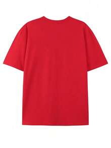 Disney Toy Story Alien OOOOHHHH Fun Funny Line Wind Printed Men's T-Shirts Fashion Design Sense Simple And Versatile, Best-Selling Design Sense Round Neck Men's Twill Fabric T-Shirts+Edge Summer Casual Men's T-Shirts. - Red - View 2