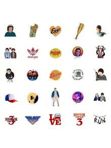 50pcs Cute Monster Story Stickers, Character Stickers For Skateboard/Luggage Graffiti, Suitable For All Seasons - Multicolor - View 5
