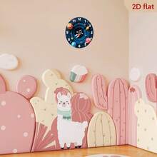 Silent, Non-Ticking Space-Themed Wall Clock With Astronaut And Planet Patterns - Wooden Room Decoration, Suitable For Children's Rooms, Classroom Clock, Solar System Model, Battery-Powered (AA Batteries Not Included) - Modern Minimalist Celestial Design, 2D Flat Style,Classroom,Decor For Bedroom,Kitchen Decor,Cute Stuff,Clock For Wall,House Essentials - Multicolor/10in/25cm - View 7