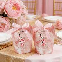 50条/包 欧式火烈鸟图案丝带，适用于婚礼、订婚、节日场合，也可用于糖果、巧克力、礼品盒的包装。 - 查看 6