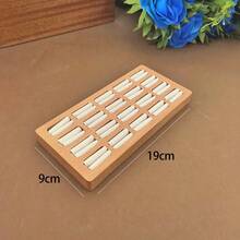 1pc Wooden Ring & Earring Display Tray, Sabili Wood Earring Holder Jewelry Storage Box - White - View 2