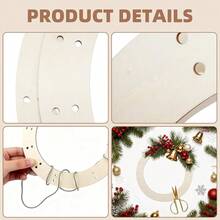 Pcs 13.4 Inch Unfinished Wooden Wreath Rings Crafts Wooden Spring Wreath Form Hanging Door Hoop Garland For Home Decor Floral Arrangements, Spring Easter Decor(0.1 Inch Thick,With 30 Holes) - 伍德伍德 - 查看 4