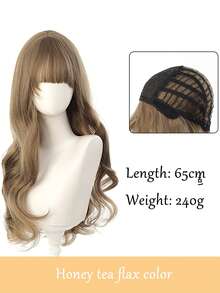 沙金色波浪长刘海合成假发，适合角色扮演、洛丽塔派对等场合，自然耐热。 - 彩色 - 查看 8