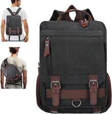 Mochila para Hombre,Mochila de Senderismo, Bandolera Hombre Lona impermeable, Bolsas al Hombro,Viajes, Deportes, Actividades al Aire Libre - Blanco - Ver 1