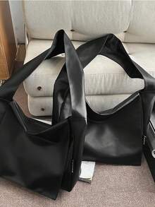 1个新款大容量斜挎包，街头时尚翻盖邮差包，复古软皮单肩包 - 彩色 - 查看 7