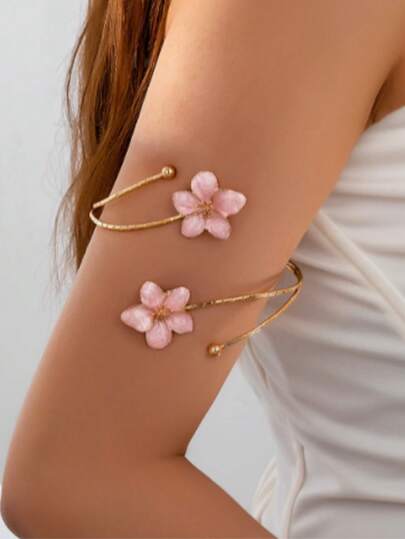 1 Pulsera de moda, exquisita, elegante, tierna, dulce, con diseño de flor en estilo urbano