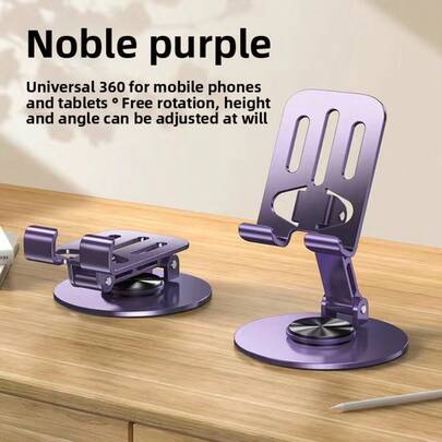 Foldable & Rotatable All-Metal Slouchy Phone Stand, Suitable For All Phones, Desktop Phone Holder For Streaming & Video Watching
