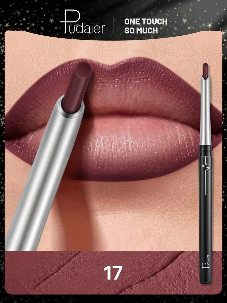 Pudaier 1pc Lip Liner, Waterproof Long-Lasting, Smooth Soft Texture, Perfect Lip Contouring, Suitable For All Skin Tones, Ideal Gift For Music Festival, Party & Valentine's Day - 17 - View 1
