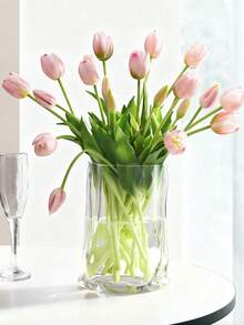 10支/5支/1支仿真郁金香，15.8英寸，PU材质，逼真花朵，适用于情人节、新年装饰、婚礼布置和家居装饰。 - 彩色 - 查看 8