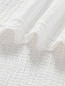 Handmade Embroidered Personalized Name Kids Knitted Blanket, Soft Wavy Edge Baby Throw Blanket - White - View 6