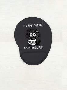 符合人体工学的腕托鼠标垫，可爱工作猫图案，“一切都好”咖啡杯印花，符合人体工学的EVA腕托，防滑记忆海绵鼠标垫，舒适鼠标垫，提供顺滑的腕部支撑，亲肤舒适，桌面保护垫，适合游戏 - 彩色 - 查看 12