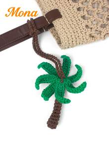 1件手工钩织夏日海岛棕榈树挂饰，夏季礼物，可用作沙滩包/钱包装饰、夏季手提包配饰，日常佩戴理想之选，旅行必备，邮轮必备，也是一份很棒的情侣礼物。 - 彩色 - 查看 5