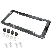 Nuevo marco Universal para matrícula, 30x15CM, 1/2 Uds., patrón de carbono, soporte de marco para matrícula de plástico con Kits de tornillos estándar - 1 juego - Ver 8