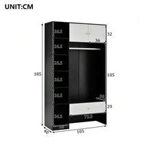 Bedroom Armoires - White+Black - View 2