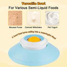 Dog Lick Bowl,Dog Lick Toy For Dogs & Cats With Non-Slip Base,Dog Licking Bowl With Ball,Dog Licking Toys For Dogs With Anxiety,Slow Feed Liquid Dog Bowl For Liquid & Soft Food(Yellow) - màu xanh da trời - Xem 8