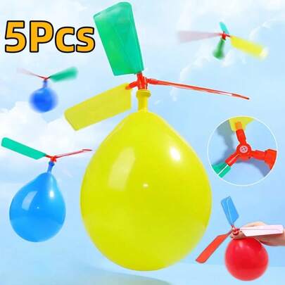 5 uds globo de hélice helicóptero juguetes globo para niños con silbato globo volador al aire libre decoración de de cumpleaños regalo NNF1