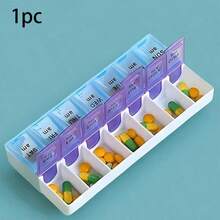 1pc Essential Travel Pill Box! Dual-Layer Design With Cover And Compartments, Made Of PP Plastic Material, Suitable For Keeping In Car Or Traveling Abroad, Super Convenient For Organizing Medications - Multicolor - View 9