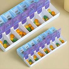 1pc Essential Travel Pill Box! Dual-Layer Design With Cover And Compartments, Made Of PP Plastic Material, Suitable For Keeping In Car Or Traveling Abroad, Super Convenient For Organizing Medications - Multicolor - View 8