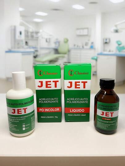 Kit Resina Acrílica Pó Incolor 78g + Líquido 60ml Jet Clássico