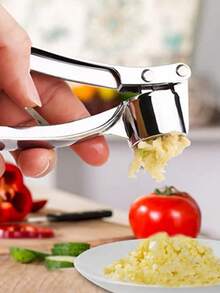 1/2件装金属蒜蓉压榨器，厨房工具，专业手动蒜蓉器，蒜姜压榨器，蔬菜切碎器/蒜蓉器和去皮器/调味香料工具/家居必备/厨房/婚礼/情人节/复活节 - 彩色 - 查看 4