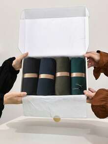 1 Box Premium Jersey Hijab Set, 4pcs Headscarves + 2pcs Hair Clips, Muslim Turbans, Daily Casual Outdoor Hijab, Breathable Shawl, Scarf Set, Gift Box, Holiday Gift - Multicolor - View 14