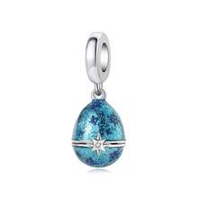 CYMYSS 1pc Gradient Blue Teardrop Pendant With Artificial Zirconia, Starry Sky Style Fashion Necklace Charm, Gift For Women On Valentine's Day/Birthday - Multicolor - View 8